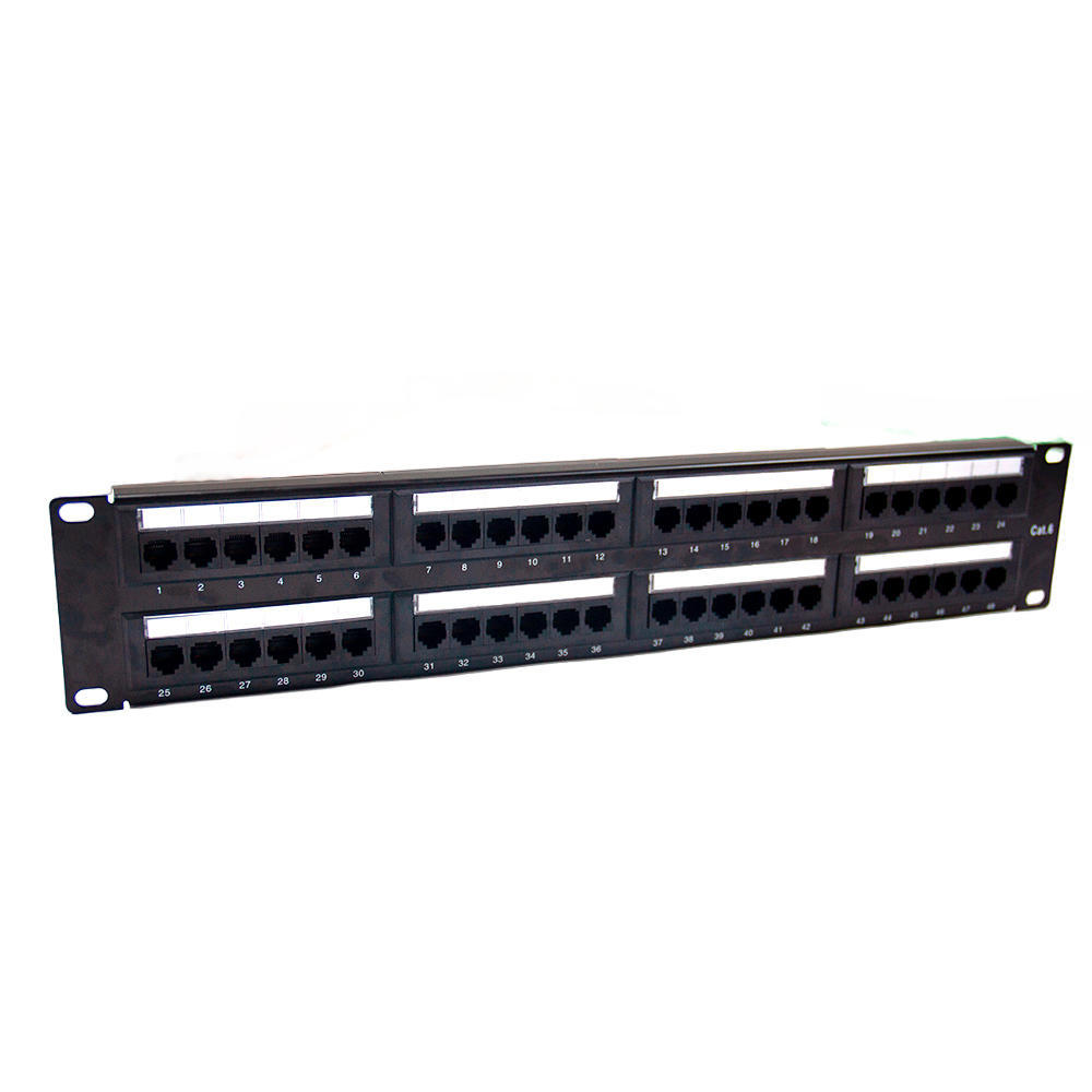 Patch Panel Cat6 48 Portas com Guia Traseira Dupla