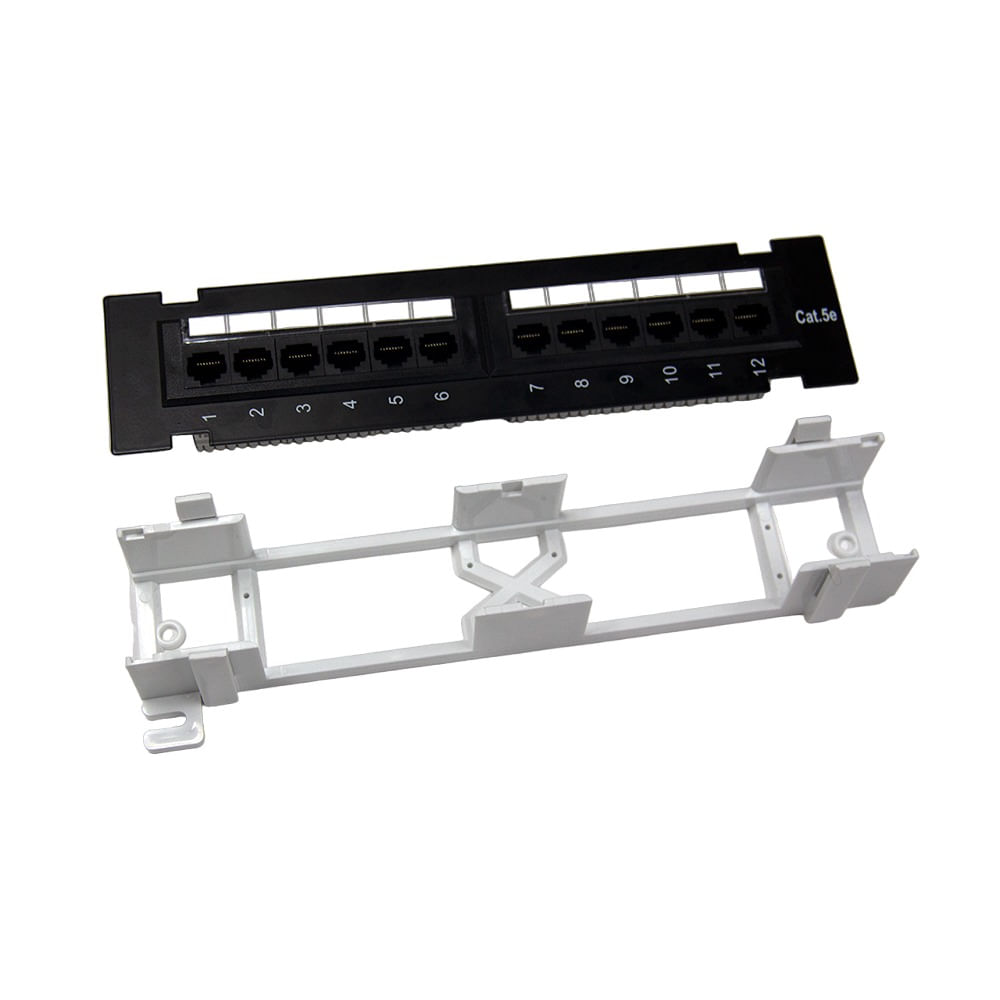 Patch Panel Cat5e 12 Portas para Mesa ou Parede
