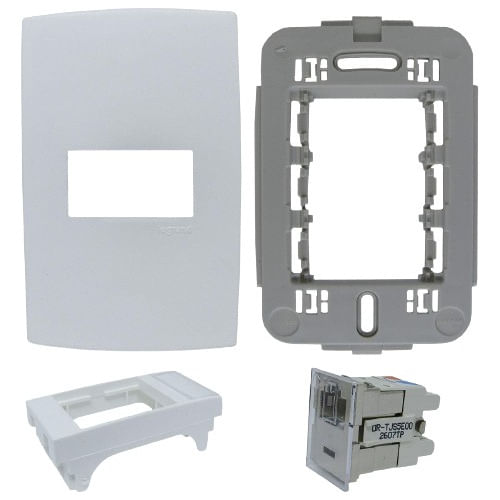 Espelho 4x2 Com 1 Saída + Keystone Rj45 Cat5e Ortronics