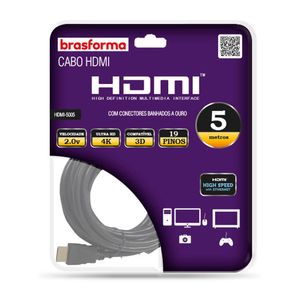 Cabo HDMI 2.0 4K UltraHD Gold 5,0 Metros