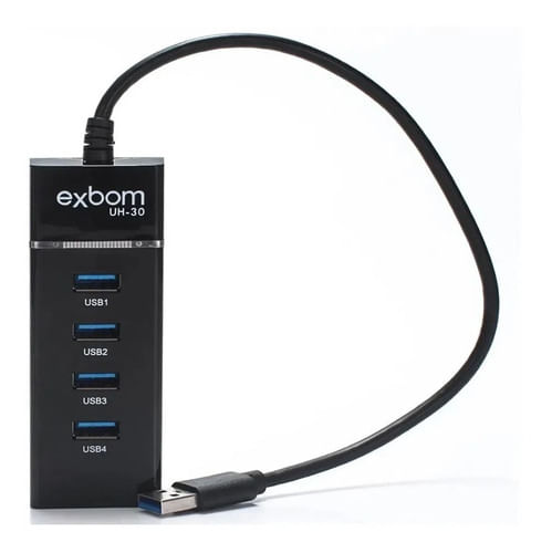 Hub USB 3.0 4 Portas Super Speed 5.0 Gb/s com Led Indicador