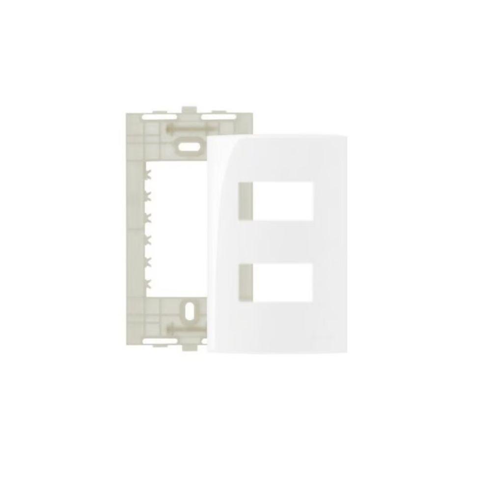 Espelho 4x2 Horizontal com Suporte Sleek Branco 16024