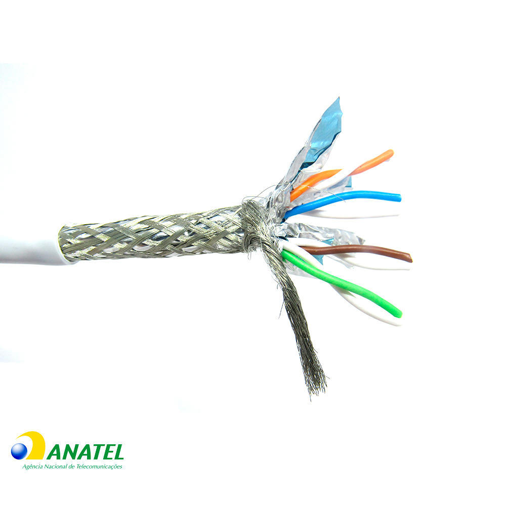 Cabo Cat7 Blindado S/FTP LSHF - 50 mts + 2 conectores Cat7