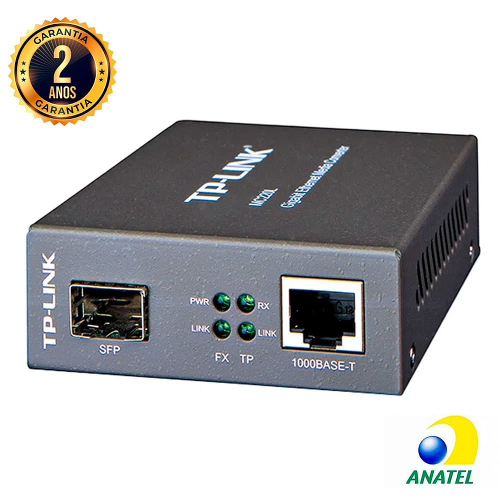 Conversor de Midia Gigabit Multimodo/Monomodo SFP - MC220L Conversor de Midia Gigabit Multimodo SFP - MC220L