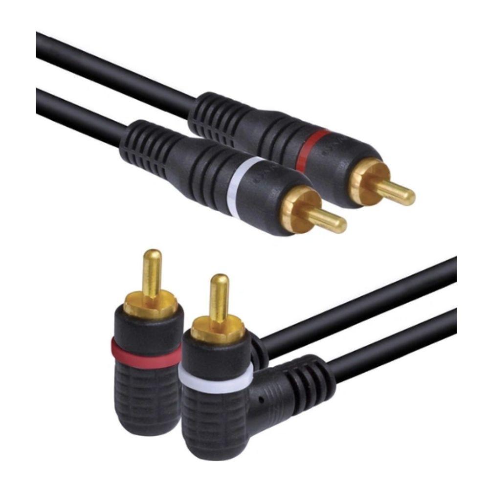 Cabo 2 RCA M x 2 RCA M com Terra Dourado 5,0 Metros 5 Unidades