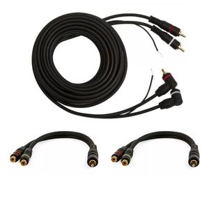 Kit com 1 Cabo RCA M x RCA M 5,0 Metros + 2 Cabos Y 1 RCA M x 2 RCA F