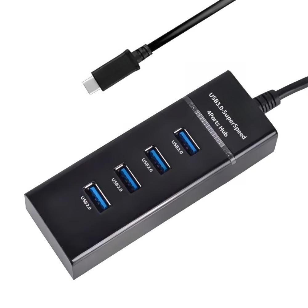 Hub USB TIPO-C com 1 Porta 3.0 e 3 Portas 2.0 Hub USB Tipo-C 3.0 4 Portas