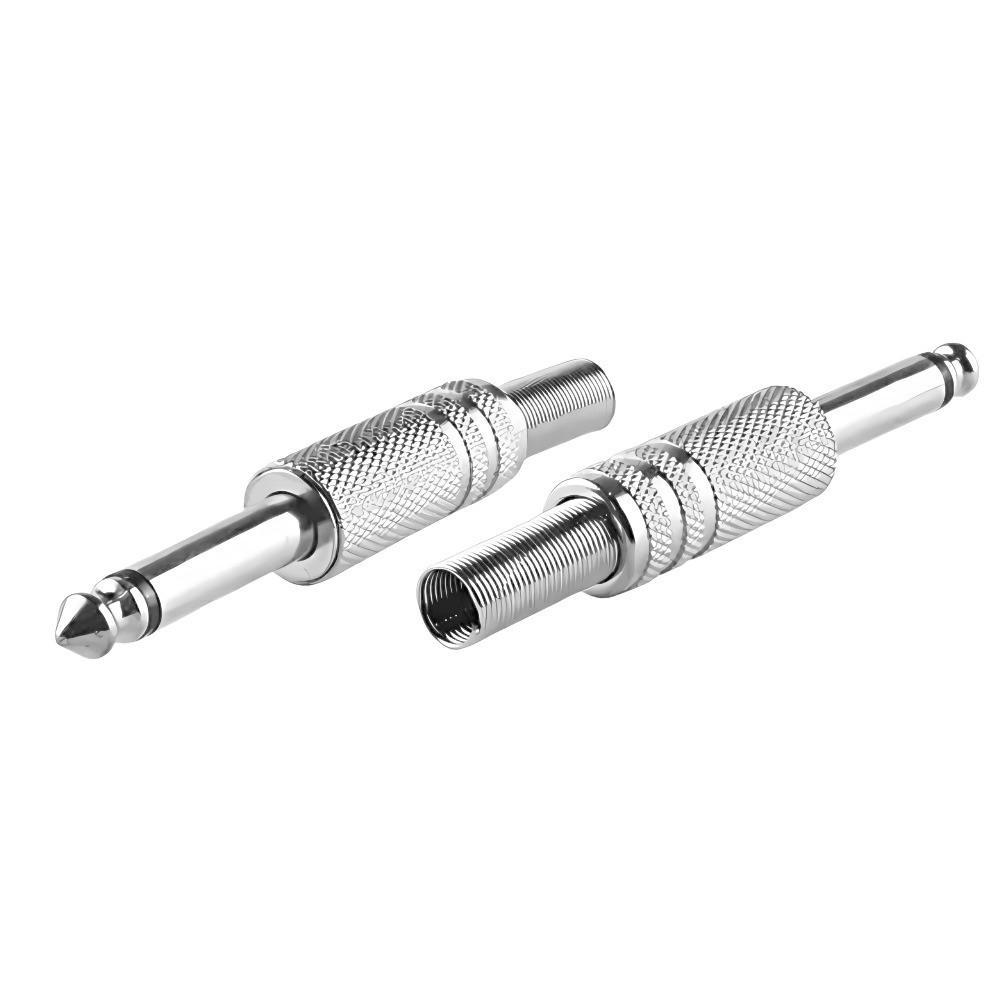 Conector Plug P10 Mono Profissional Metal com Mola