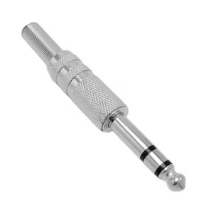 Conector Plug P10 Stereo Profissional Metal com Mola