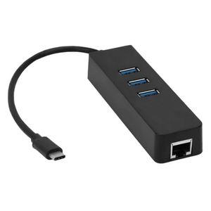 Cabo Adaptador TIPO-C x RJ45 Gigabit com HUB USB 3.0