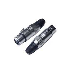 Conector Plug Canon XLR Fêmea Metal 3 Pinos