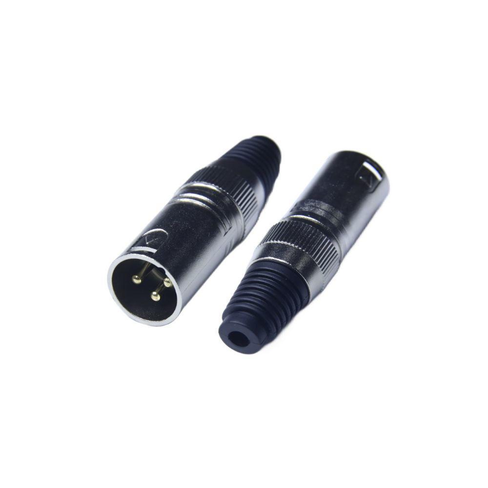 Conector Plug Canon XLR Macho Metal 3 Pinos