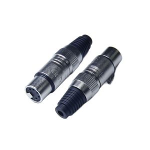Conector Plug Canon XLR Fêmea Metal 5 Pinos