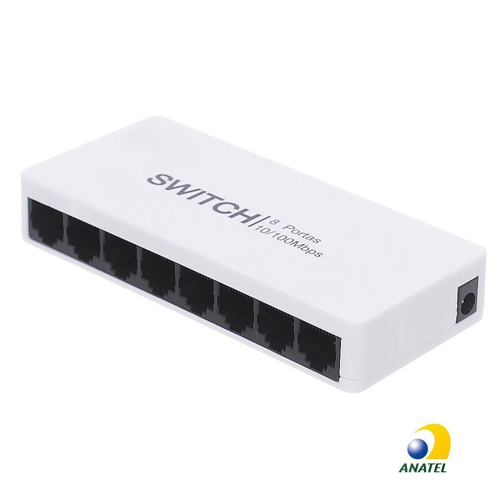 Switch com 8 Portas Rj45 10/100mbps Switch Hub com 8 Portas Rj45 10/100mbps