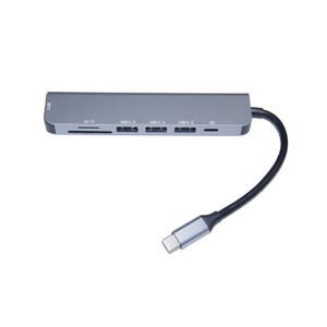 Adaptador Hub Tipo-C HDMI / SD / PD / TF / 2 USB 2.0 / 1 USB 3.0 7 em 1