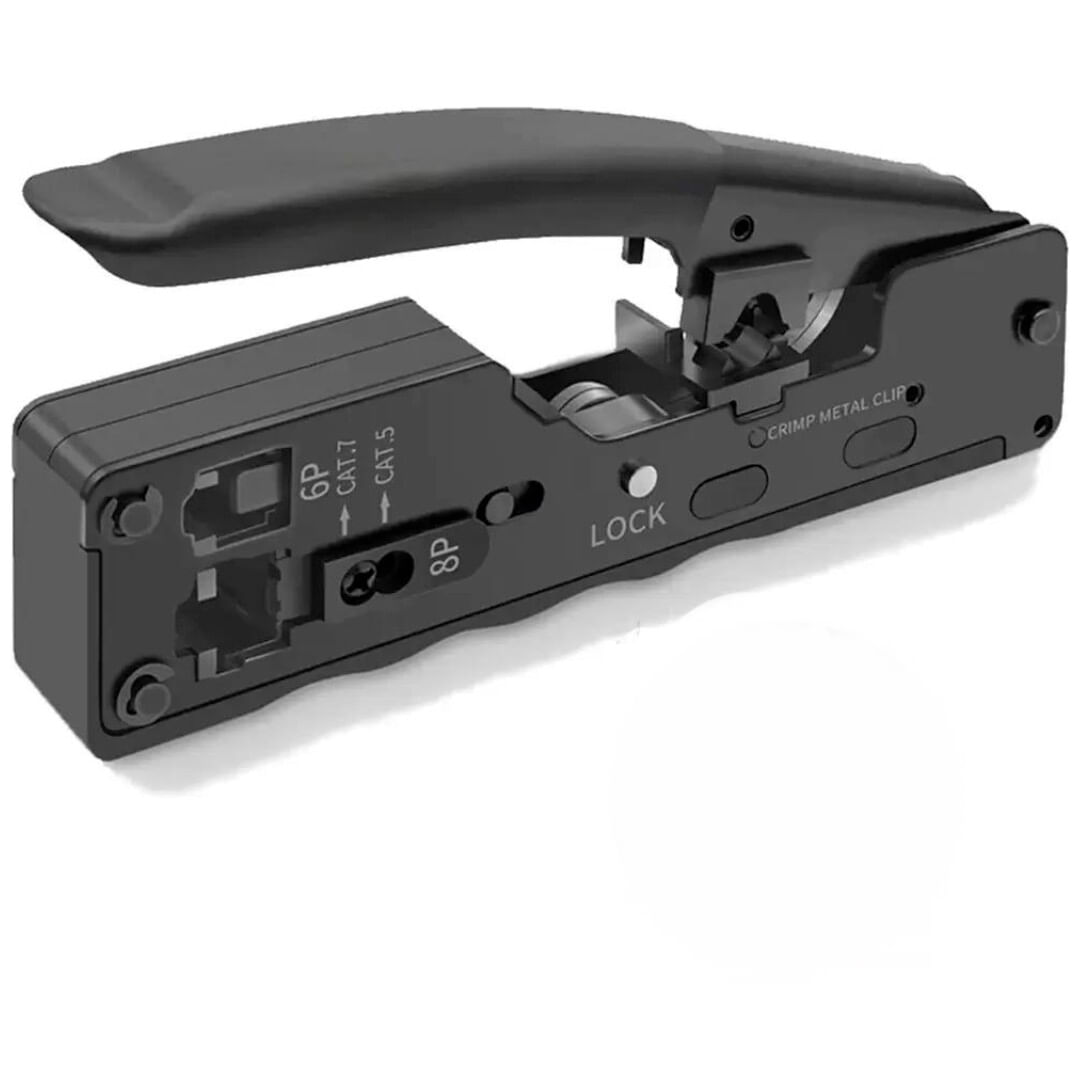 Alicate de Crimpar Cat7/6/5e Multifuncão Rj45/RJ12/RJ11