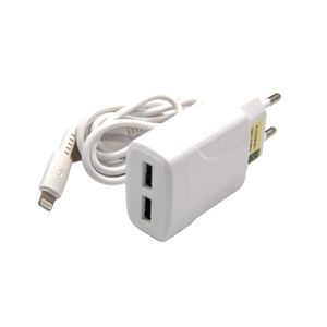 Carregador de Tomada 2 Portas USB Smart 5.1A Lightning 1,0 Metro