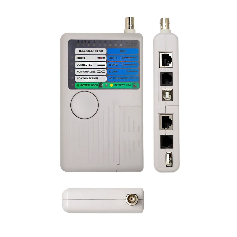 Testador de Cabo de Rede RJ45/RJ11/RJ12/USB/BNC