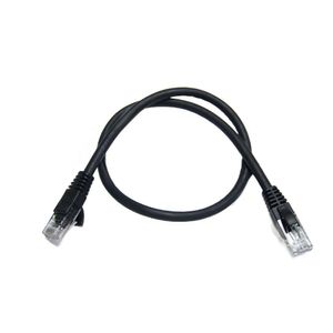 Patch Cord CAT6 24AWG Preto 0,50 Centímetros