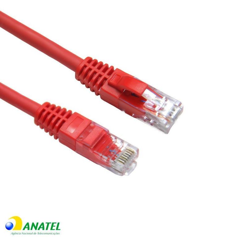 Patch Cord Cat6 24AWG Vermelho 1,50 Metros