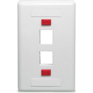 Espelho Plástico 4 x 2 para 2 Saidas RJ45 Branco