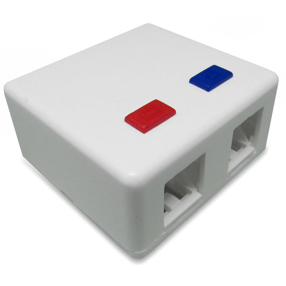 Caixa de Superfície para 2 Keystones Branco