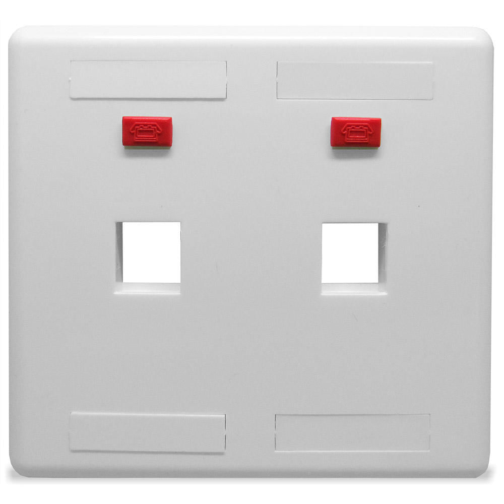 Espelho Plástico 4 x 4 para 2 Saídas RJ45 Branco