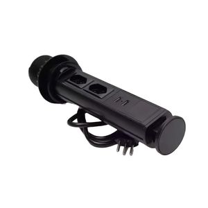 Mini Totem de Mesa Manual 2 Tomadas Elétricas NBR 10A + 2USB Preto