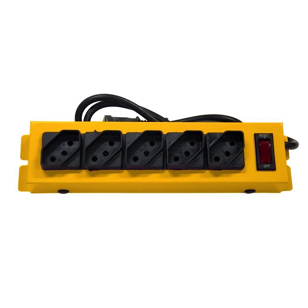 Filtro de Linha com 5 Tomadas 10A com Protetor de Surto e Circuit Break