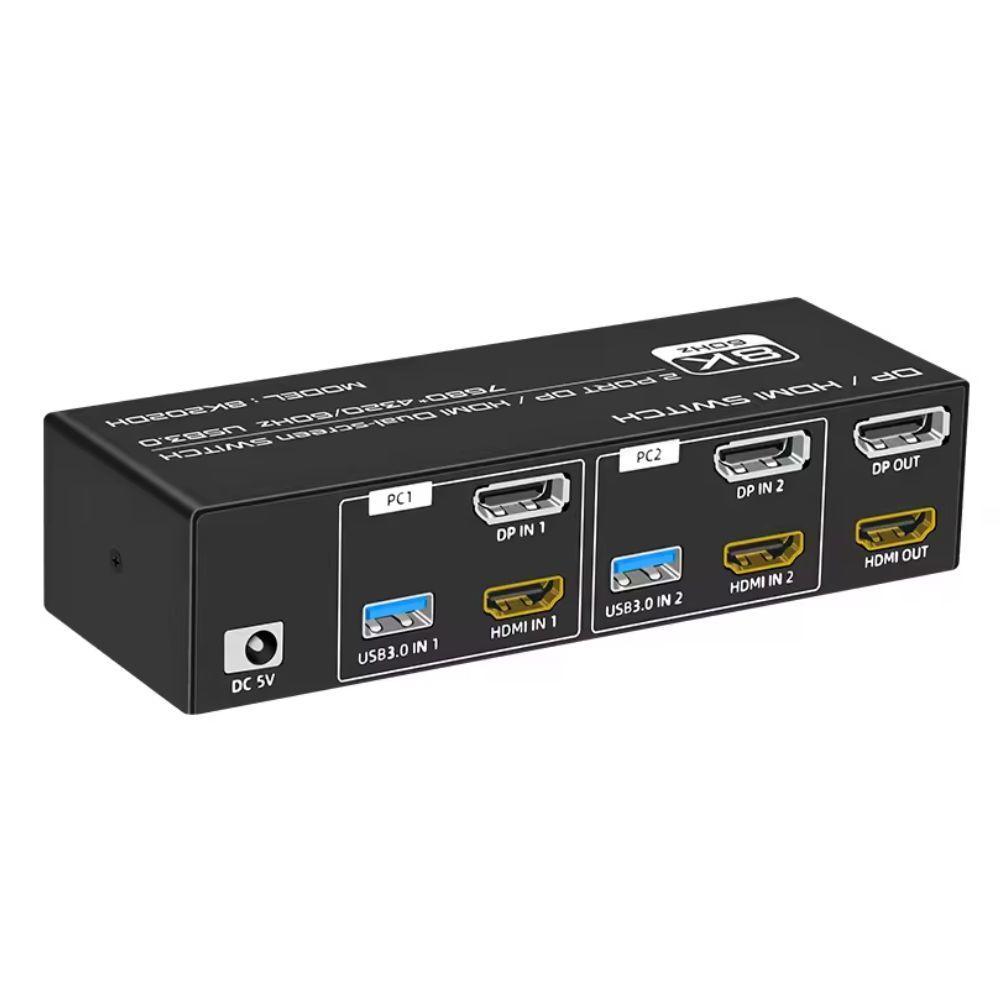 Chaveador Switch KVM 2x2 HDMI e Displayport 60Hz 8k