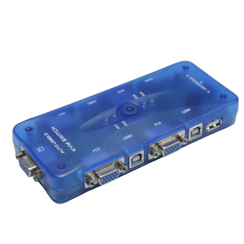 Switch KVM VGA 4 X 1 Automático com Atalho no Teclado