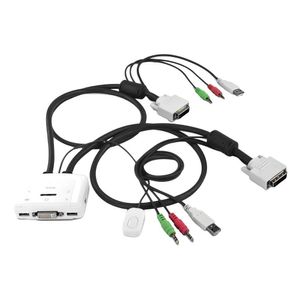 Chaveador KVM USB 2 Portas com Audio / DVI