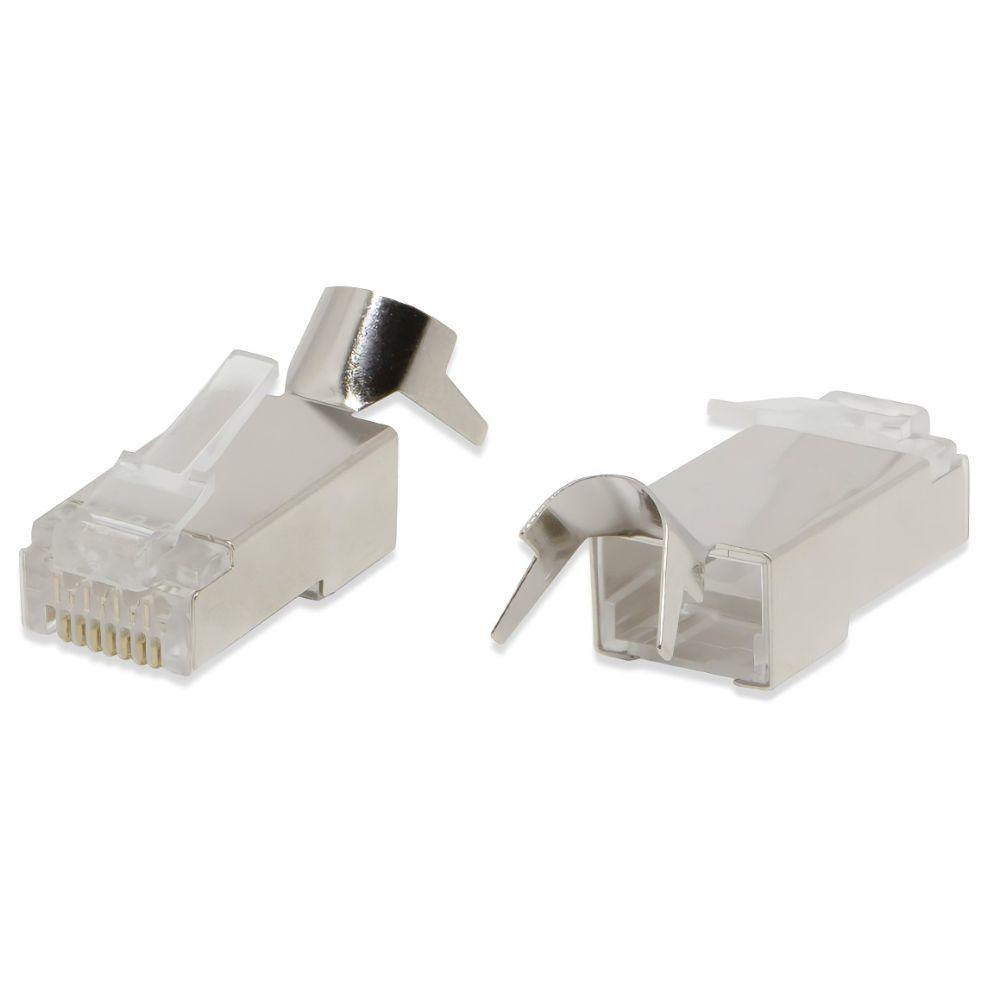Conector RJ45 Cat6A Blindado com Guia