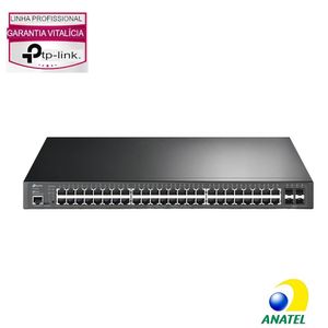 Switch 48 Portas Gigabit POE + com 4 Slots SFP L2 TL-SG3452P