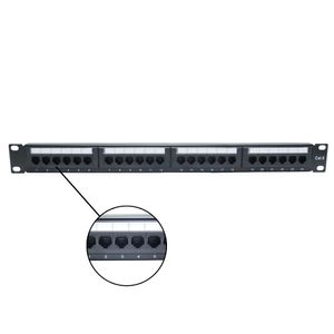Patch Panel Cat6 24 Portas com Guia Traseira