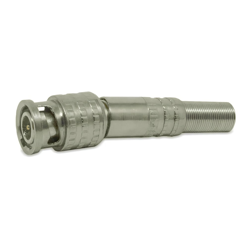 Conector BNC Macho 6mm Mola com Parafuso Solda 75OHMS