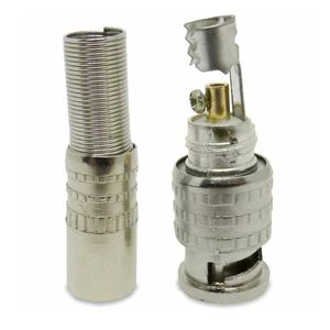Conector BNC Macho 6mm Mola com Parafuso Solda 75OHMS