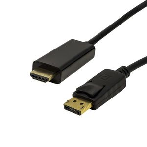 Cabo Displayport Macho x HDMI Macho Preto 1,80 Metros