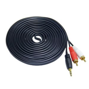 Cabo P2 Stereo Macho x 2 RCA Macho Dourado 5,0 Metros