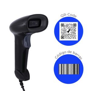 Leitor de Código de Barras e QR Code USB com Suporte