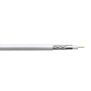 Cabo Coaxial de Antena RG6 95% de Malha Branco