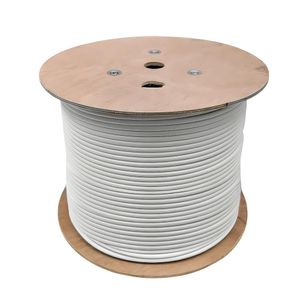 Cabo Coaxial de Antena RG6 95% de Malha Branco