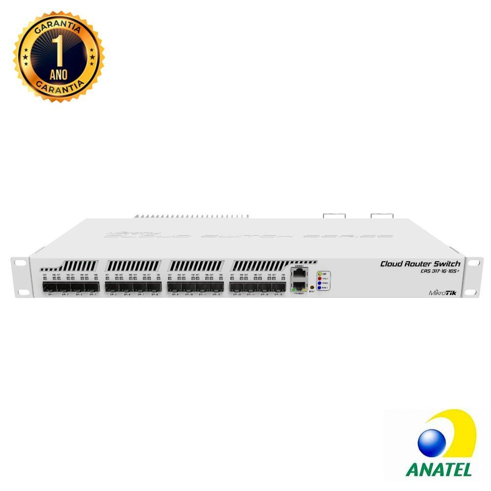 Router Switch Cloud 1GB 16 portas SFP+ RM L6 CRS317 Mikrotik