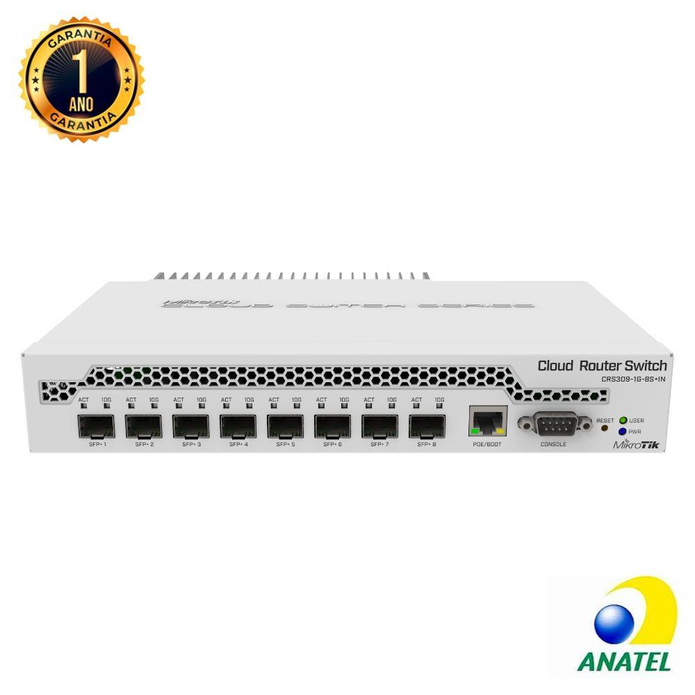 Router Switch Cloud 1GB 8 portas SFP+ IN CRS309 Mikrotik