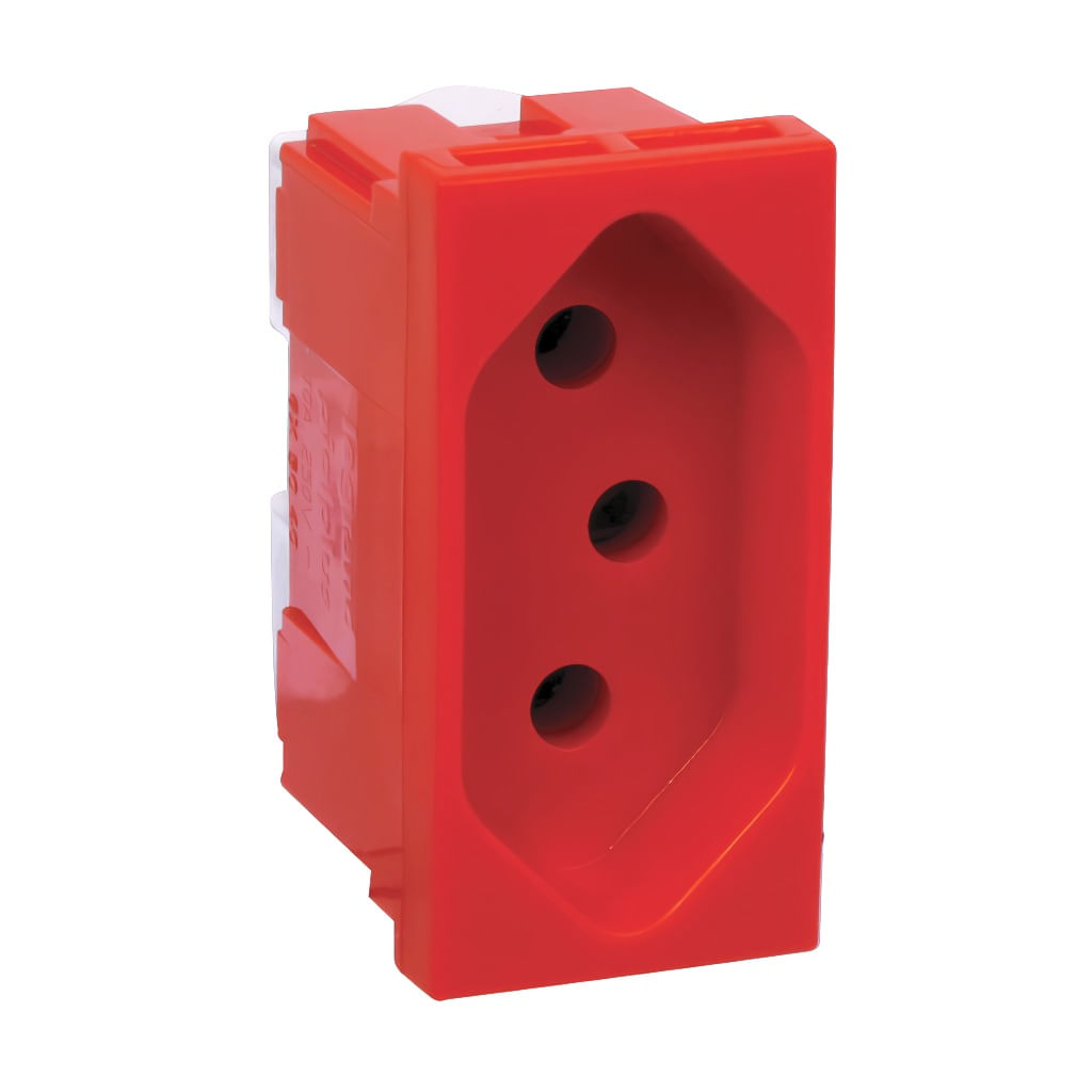 Módulo Tomada 2P+T 20A Vermelho