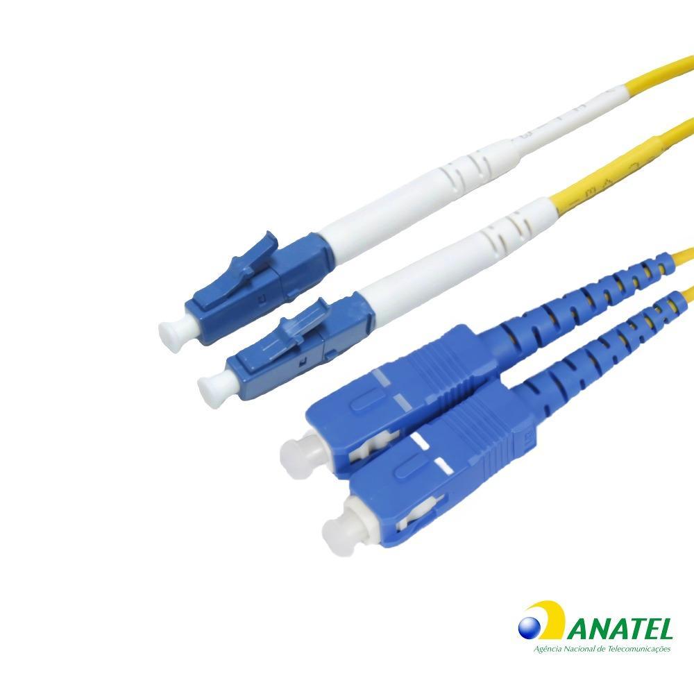 Cordão Óptico Duplex LC/UPC SC/UPC Monomodo Amarelo 2,50 Metros