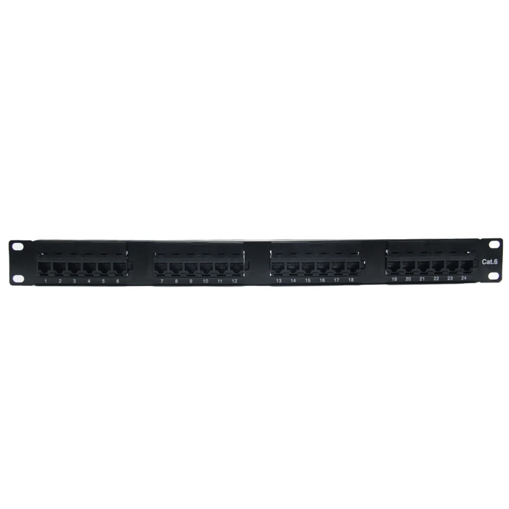 Patch Panel Cat6 24 Portas Descarregado com Keystones e Certificação Fluke