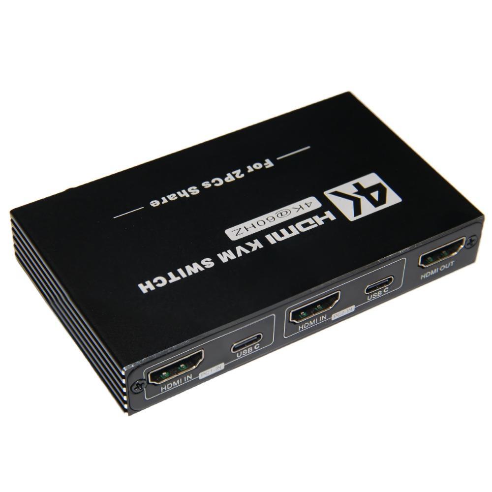 Chaveador Switch KVM 2 Portas HDMI 4K Tipo C + USB