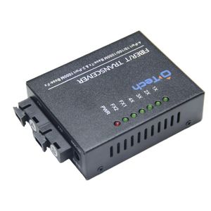 Conversor de Midia Bidirecional Monomodo SC 20km com 4 portas RJ45 Giga