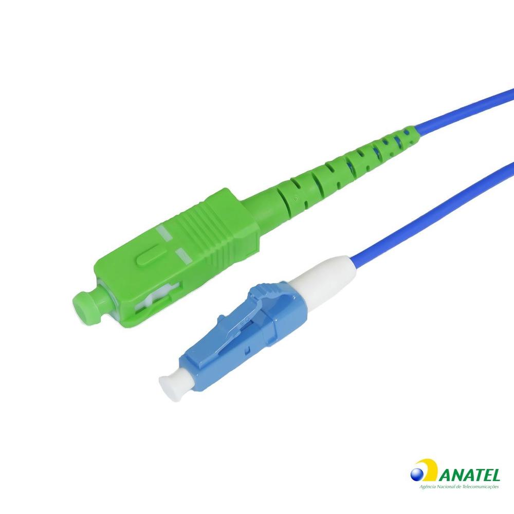 Cordão Óptico Simplex LC/UPC SC/APC Monomodo Azul 2,0 Metros